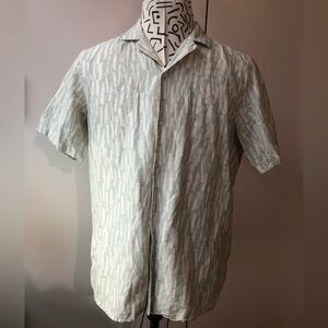 Zara Men's Green Patterned Shirt